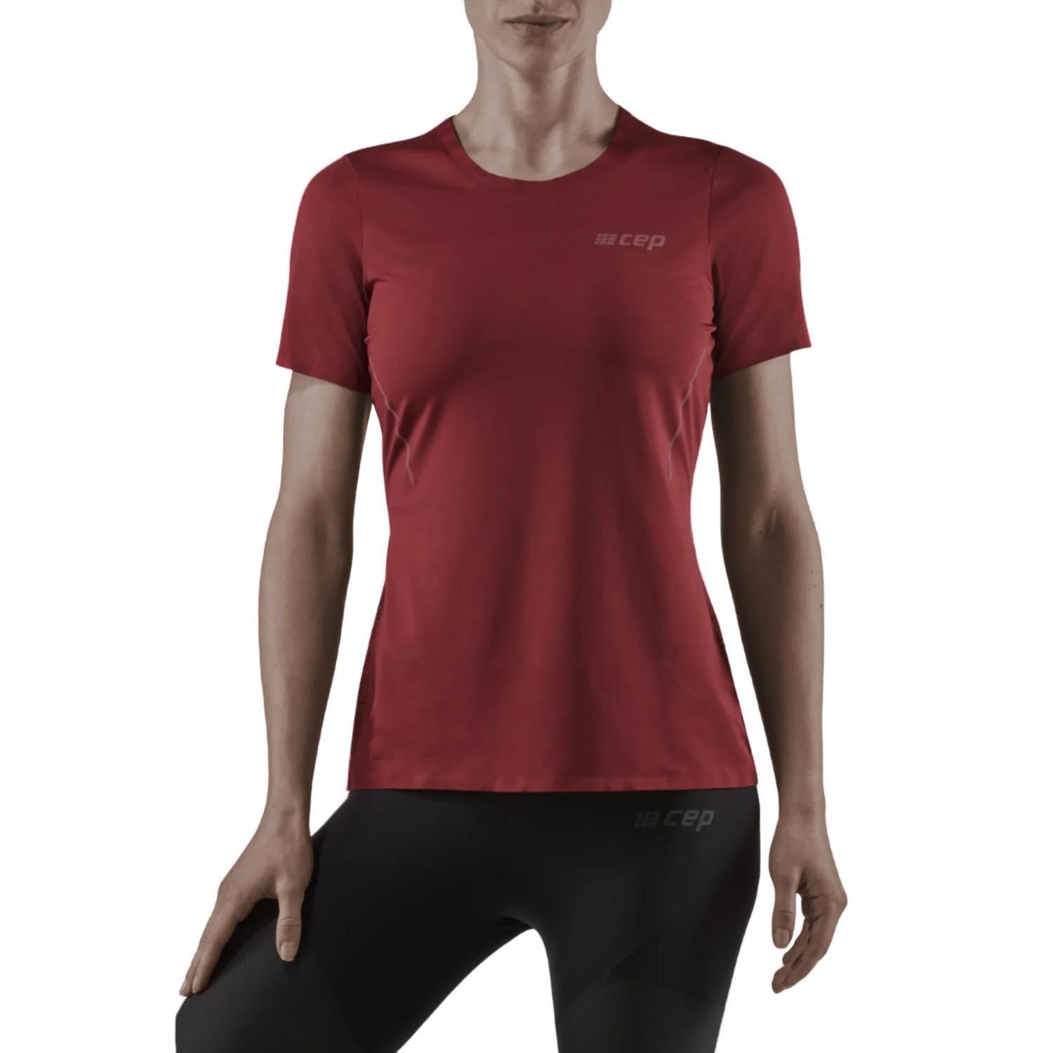 New Cep Sports Run Short Sleeve Shirt In Dark Red